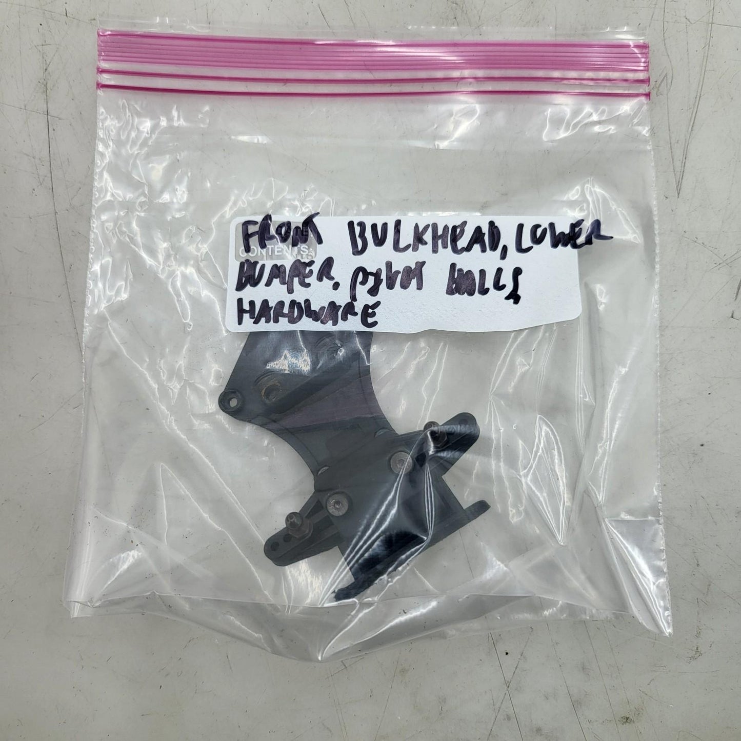 Kyosho Ultima RB5 SP front bulkhead, lower bumper, pivot balls and hardware