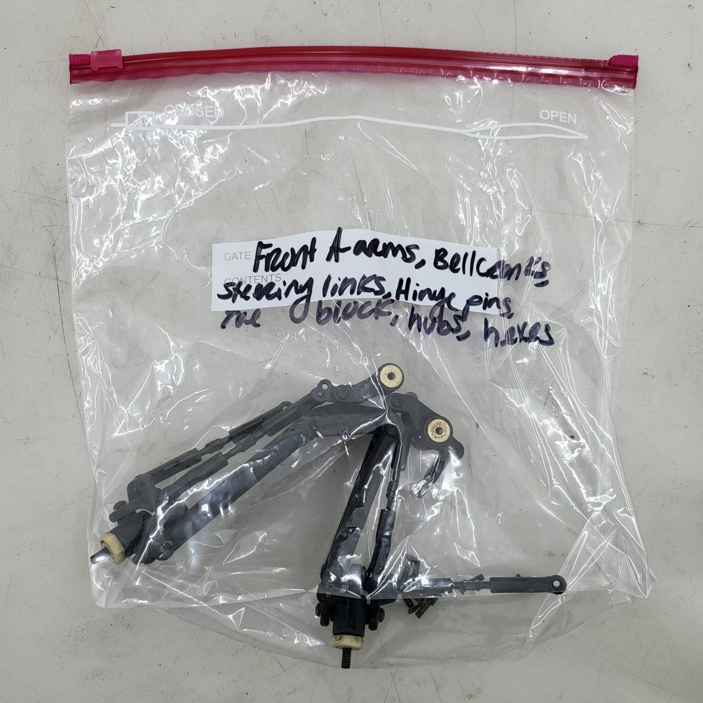 PR Racing S1 V2 front a-arms, steering linkage, bellcranks, knuckles, hexes +