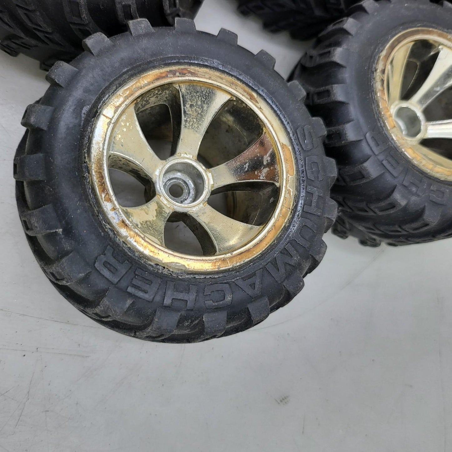 Schumacher 12mm hex tires on multi spoke wheels for buggy, set of 4 w/ spare