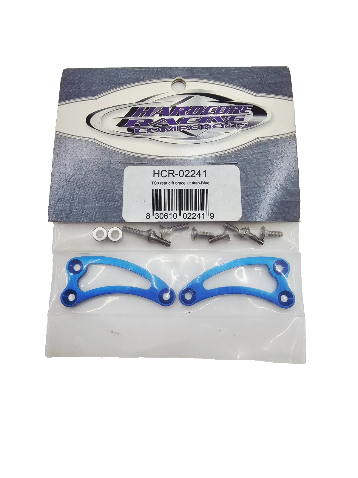Team Associated NTC3/Nitro TC3 Hardcore Racing Diff Brace Blue HCR-02241 NOS