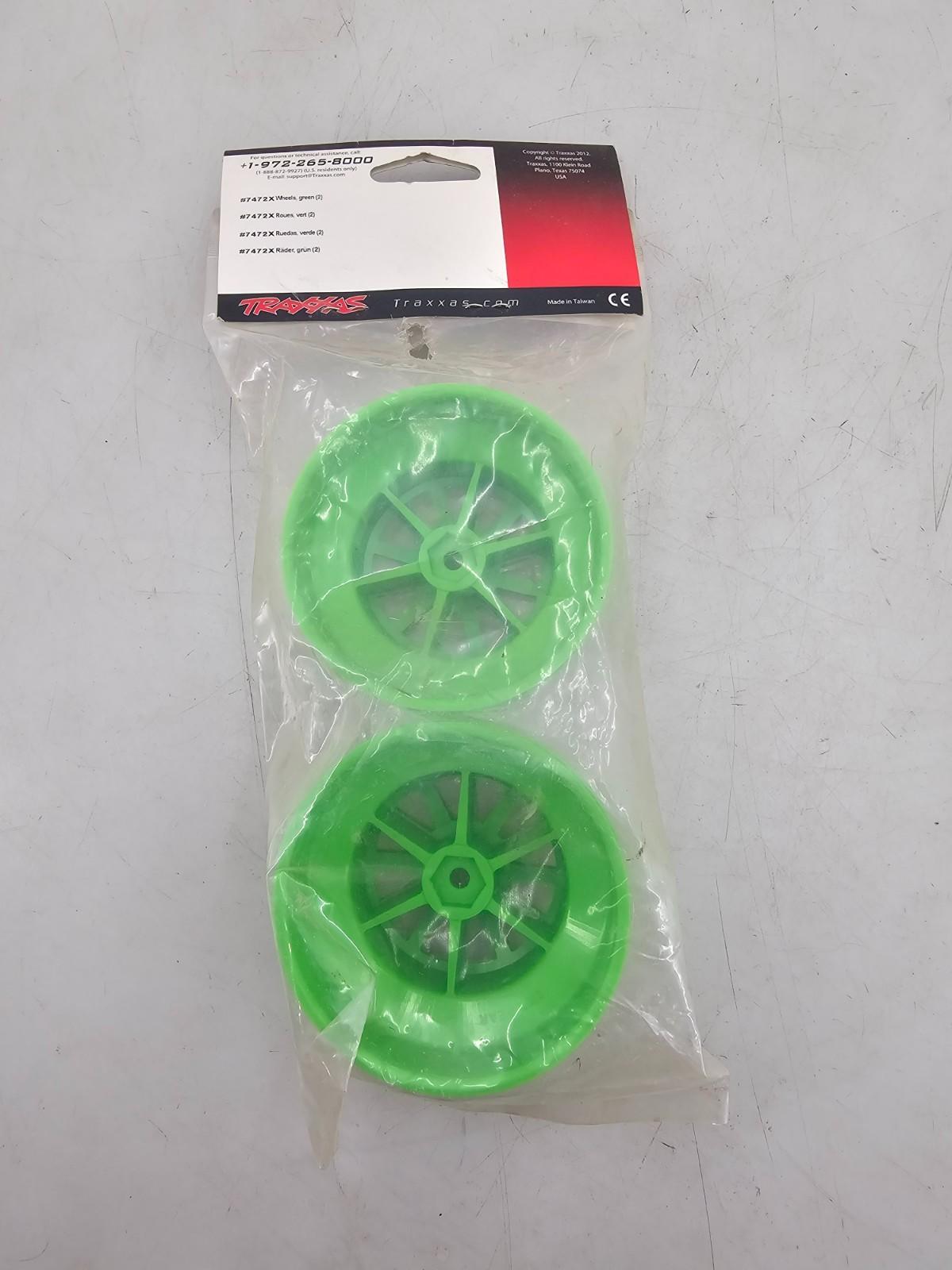 Traxxas 1/10Th scale rally car wheels green #7472X