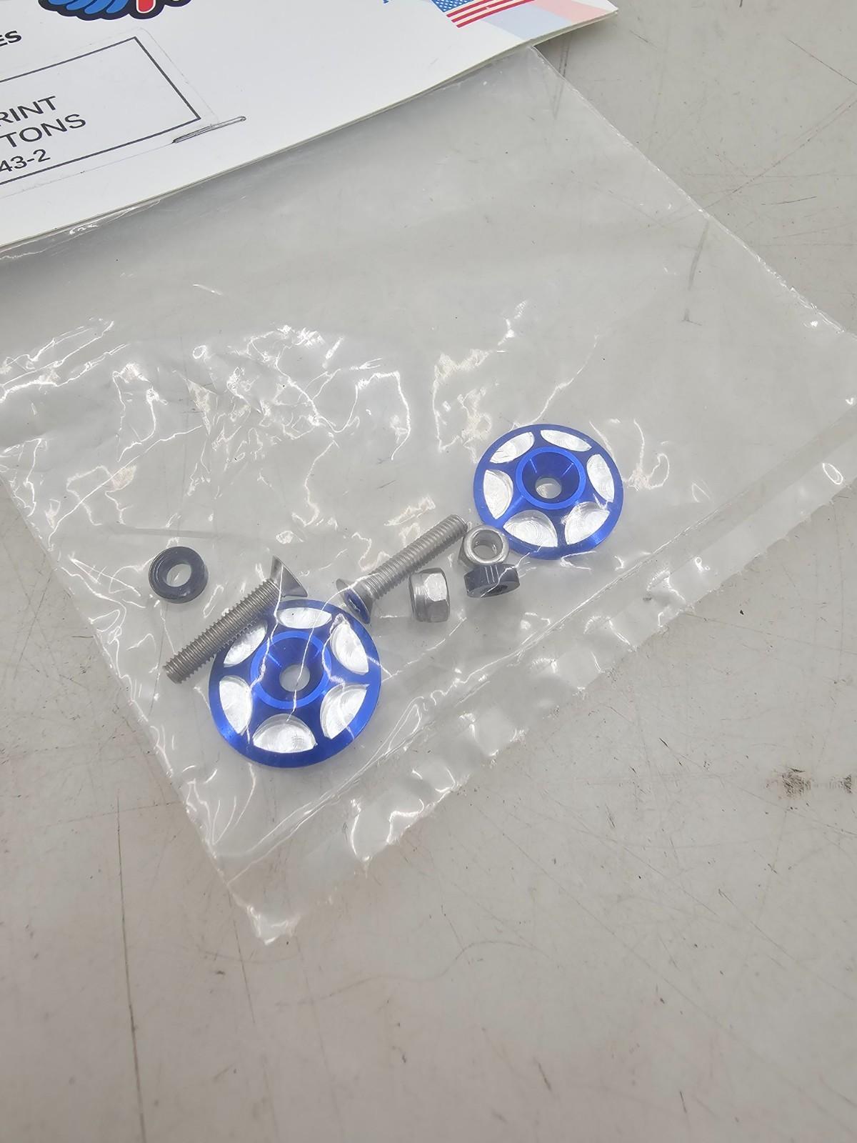 McAllister racing blue large aluminum spring wing buttons #443-2