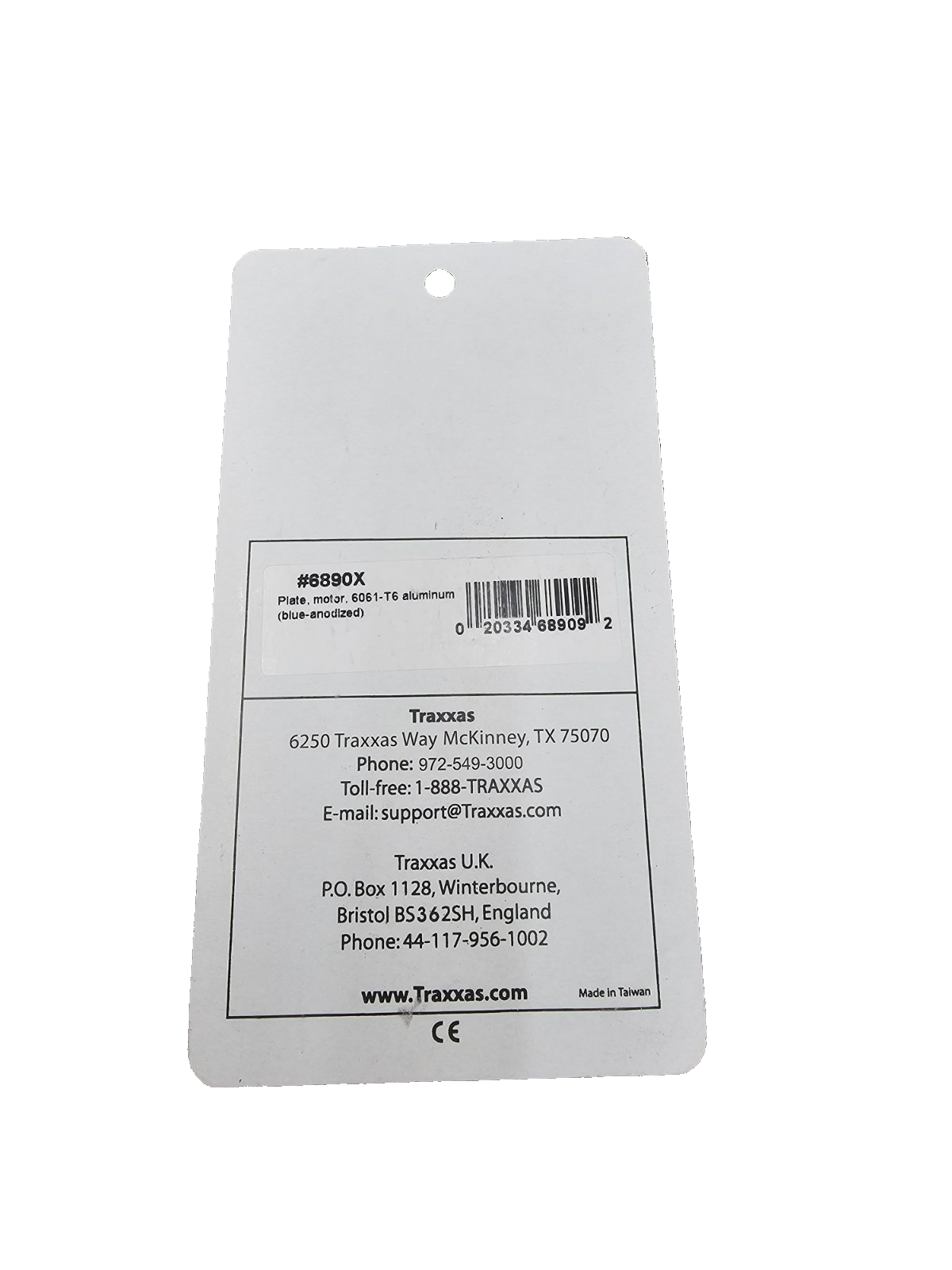 Traxxas Aluminum Motor plate, blue, New in package #6890X