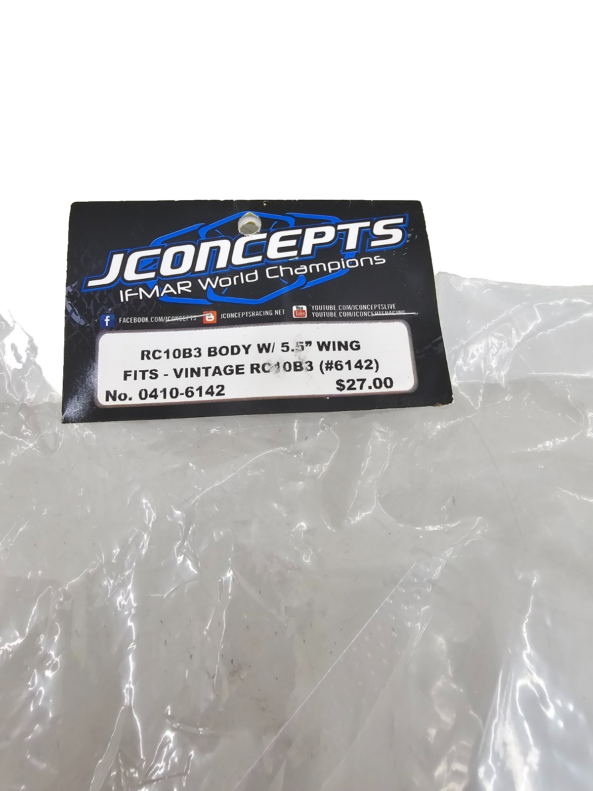 JConcepts Team Associated RC10 New Clear Buggy Lexan Body w Wing #0410-6142