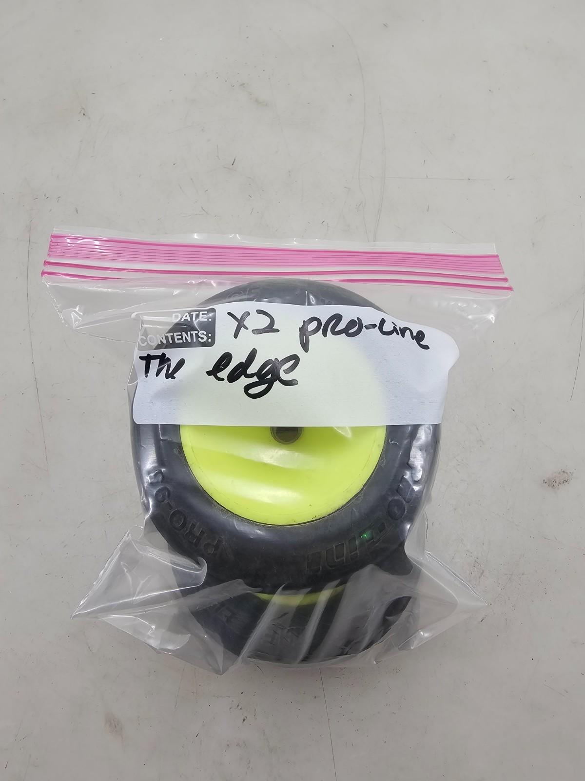 Vintage Pro-Line stadium truck tires "The Edge" pair of two uses bearings XXX-NT