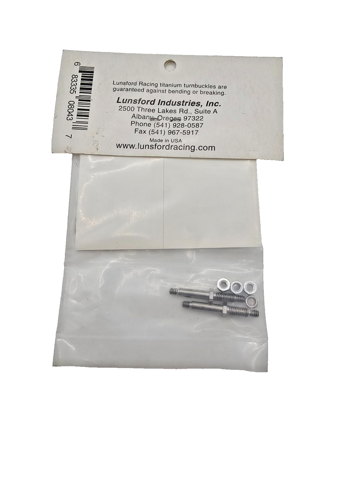 Vintage Lunsford Titanium On road front axle kit RC10, NOS #8043