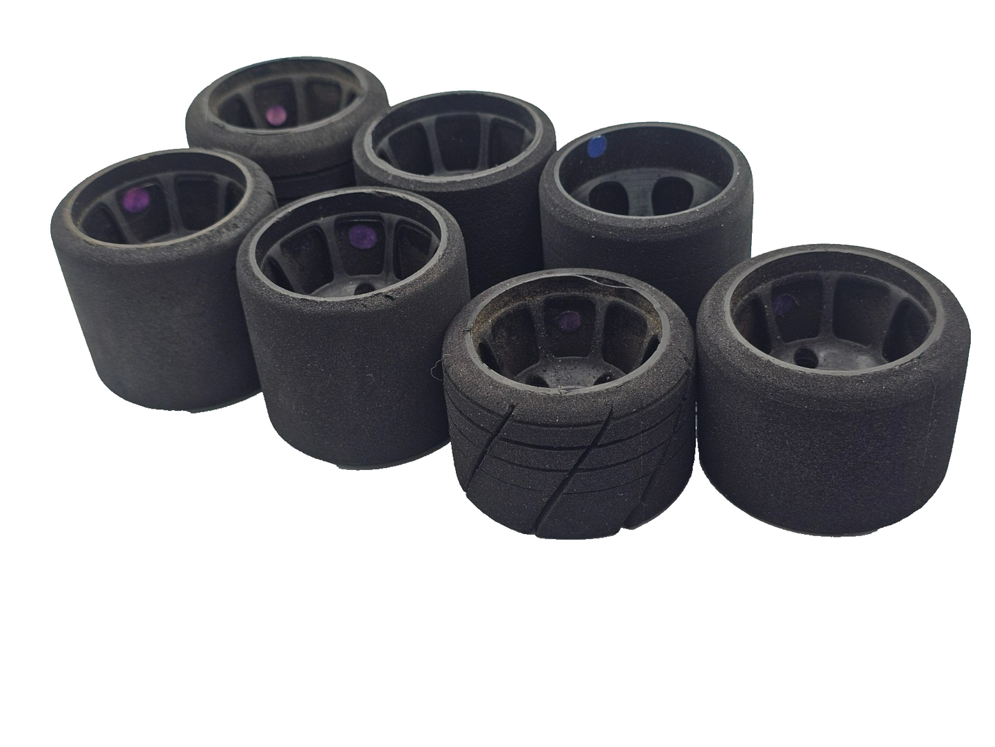 1/10th foam wheels for carpet racing pan car, purple, blue various lot of 7