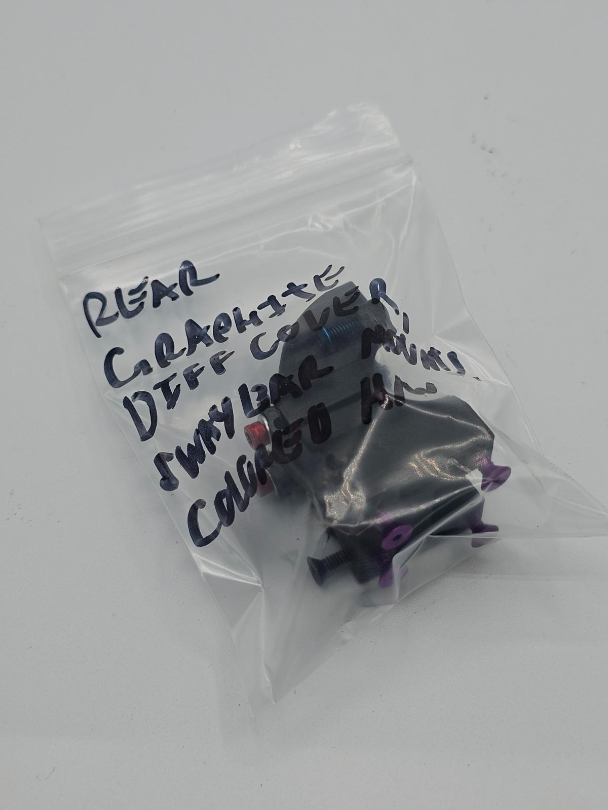 Losi XXX-S graphite rear differential cover with colored hardware
