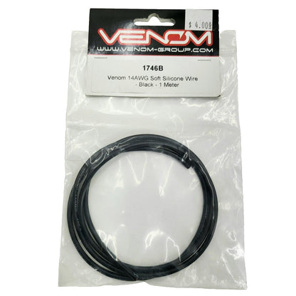 Venom 14AWG Soft silicone black wire 1 meter #1746B