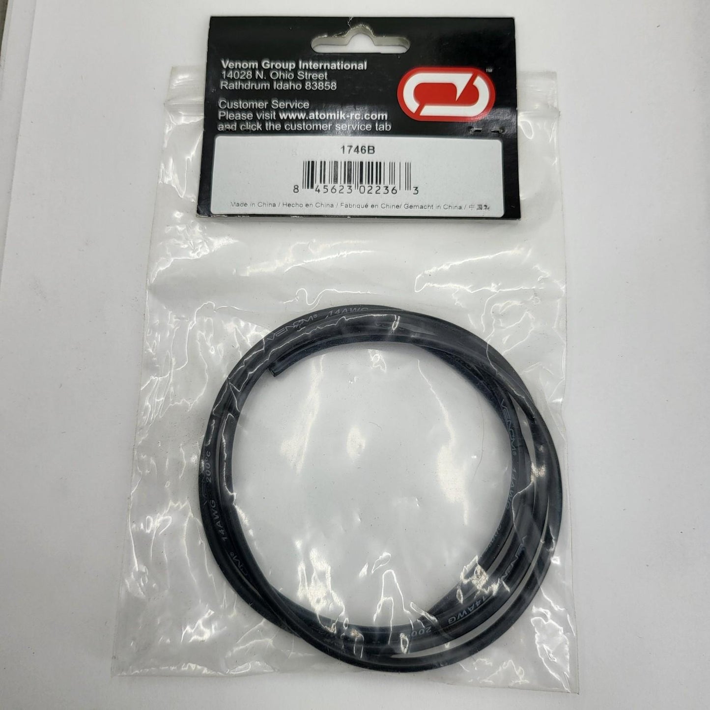 Venom 14AWG Soft silicone black wire 1 meter #1746B