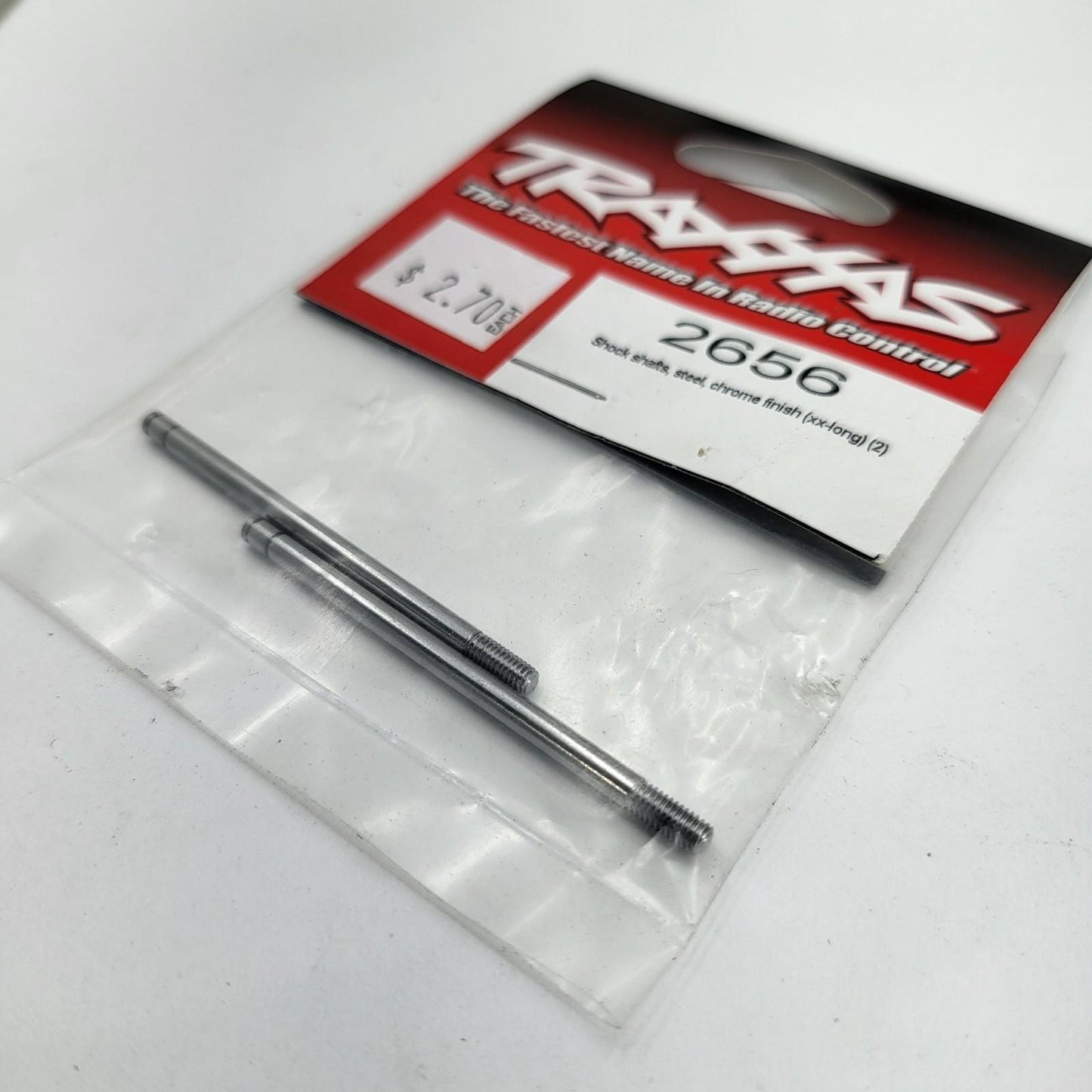 Traxxas XXL shock shafts, hard chrome #2656