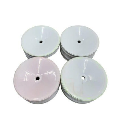 x4 buggy wheels, 1/10th scale white, some discoloration