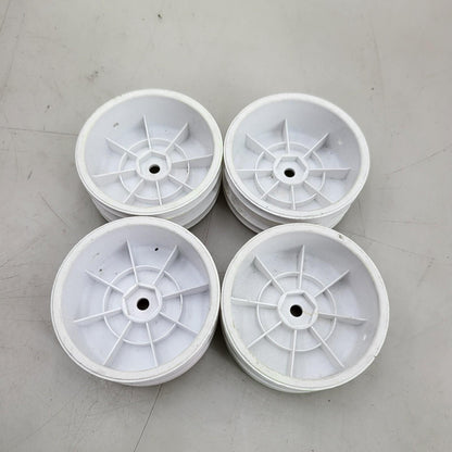 x4 buggy wheels, 1/10th scale white, some discoloration
