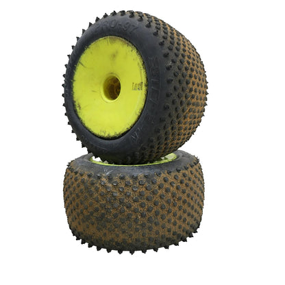 Proline step pin PRO-97 tires on Losi buggy wheels, yellow x2, 1/8th