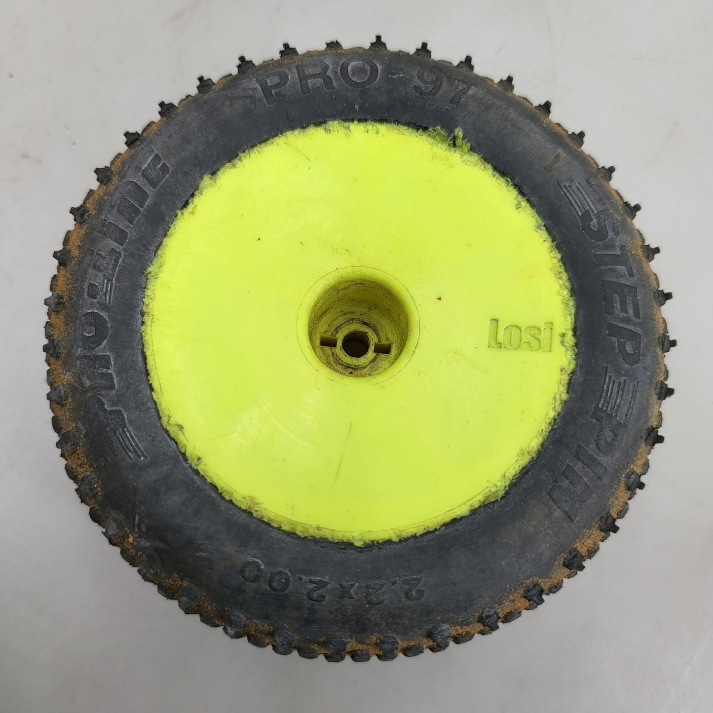Proline step pin PRO-97 tires on Losi buggy wheels, yellow x2, 1/8th