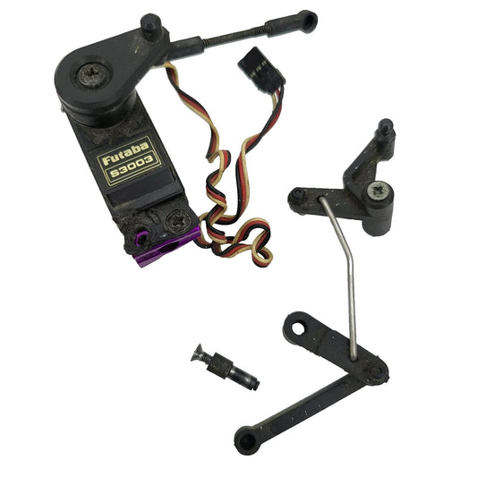 HPI RS4 Nitro Futaba steering servo S3003 w/ steering linkage & aluminum mounts