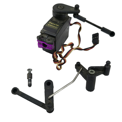 HPI RS4 Nitro Futaba steering servo S3003 w/ steering linkage & aluminum mounts