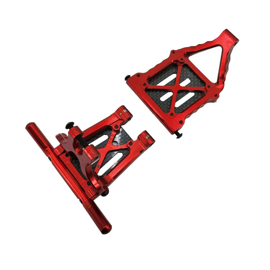 Axial EXO Terra 1/10 Integy red aluminum F & R bumpers w/ carbon skid plates