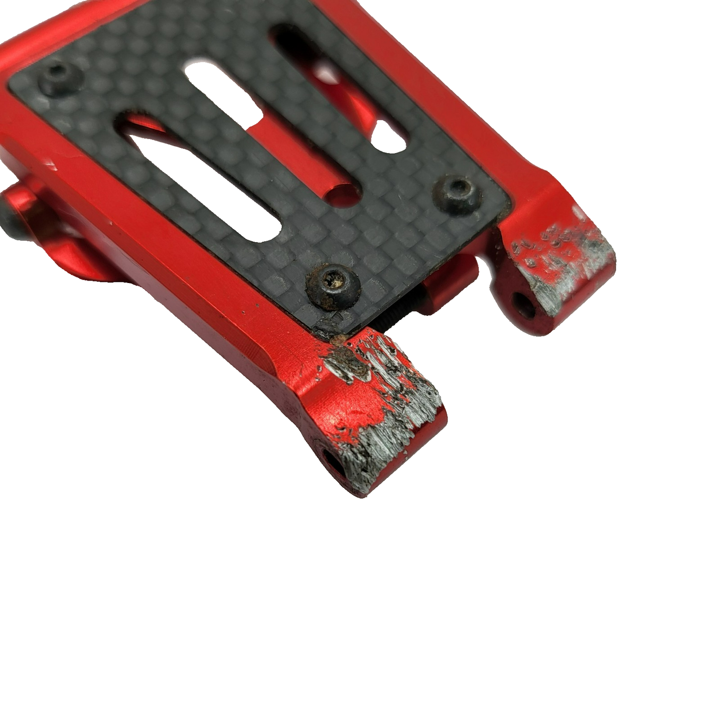 Axial EXO Terra 1/10 Integy red aluminum F & R bumpers w/ carbon skid plates