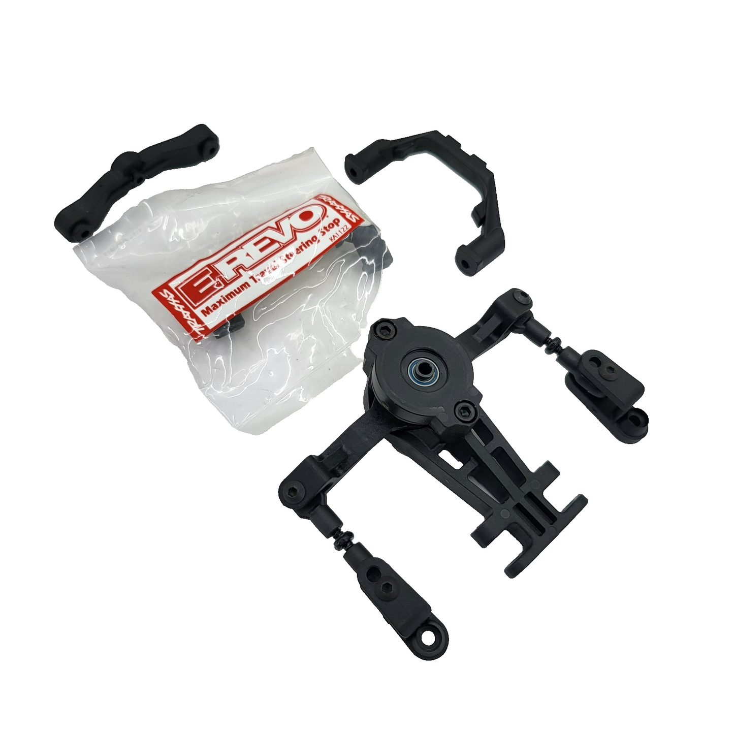 Traxxas Revo bell crank, steering linkage, mounts, new without package