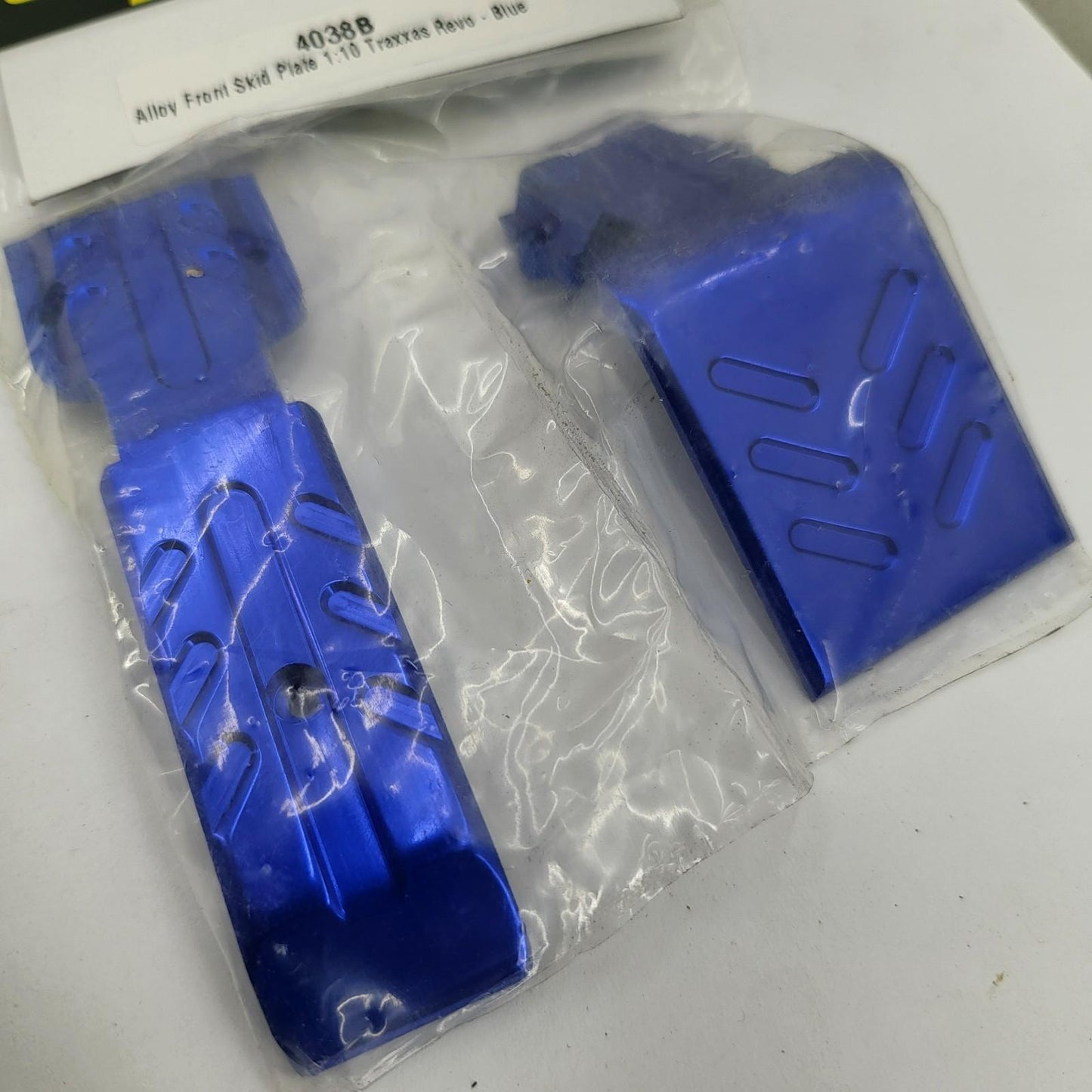 Atomik RC billet front skid plate, blue for 1/10 Traxxas E-Revo, replaces #5337