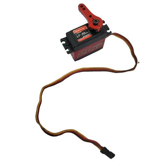 Power HD LF-20MG Servo with red aluminum horn, removed from Revo
