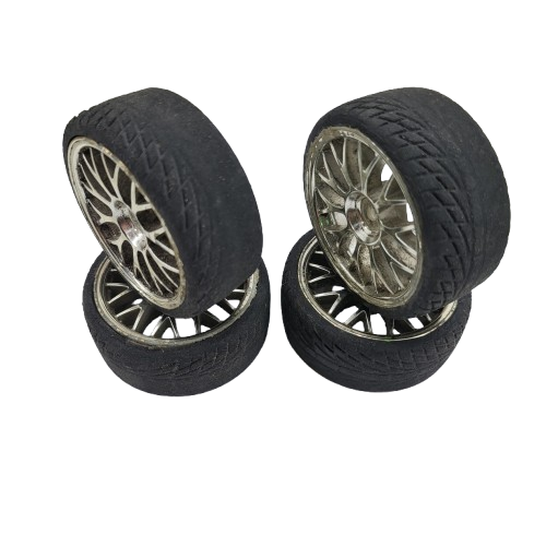 Team Associated TC3 Tires/Wheels Mounted, worn