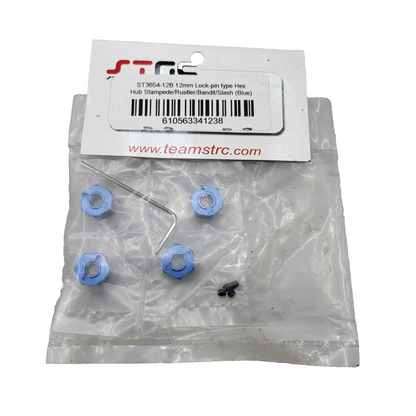 ST Racing 12MM blue aluminum lock pin style wheel hex set #ST3654-12B