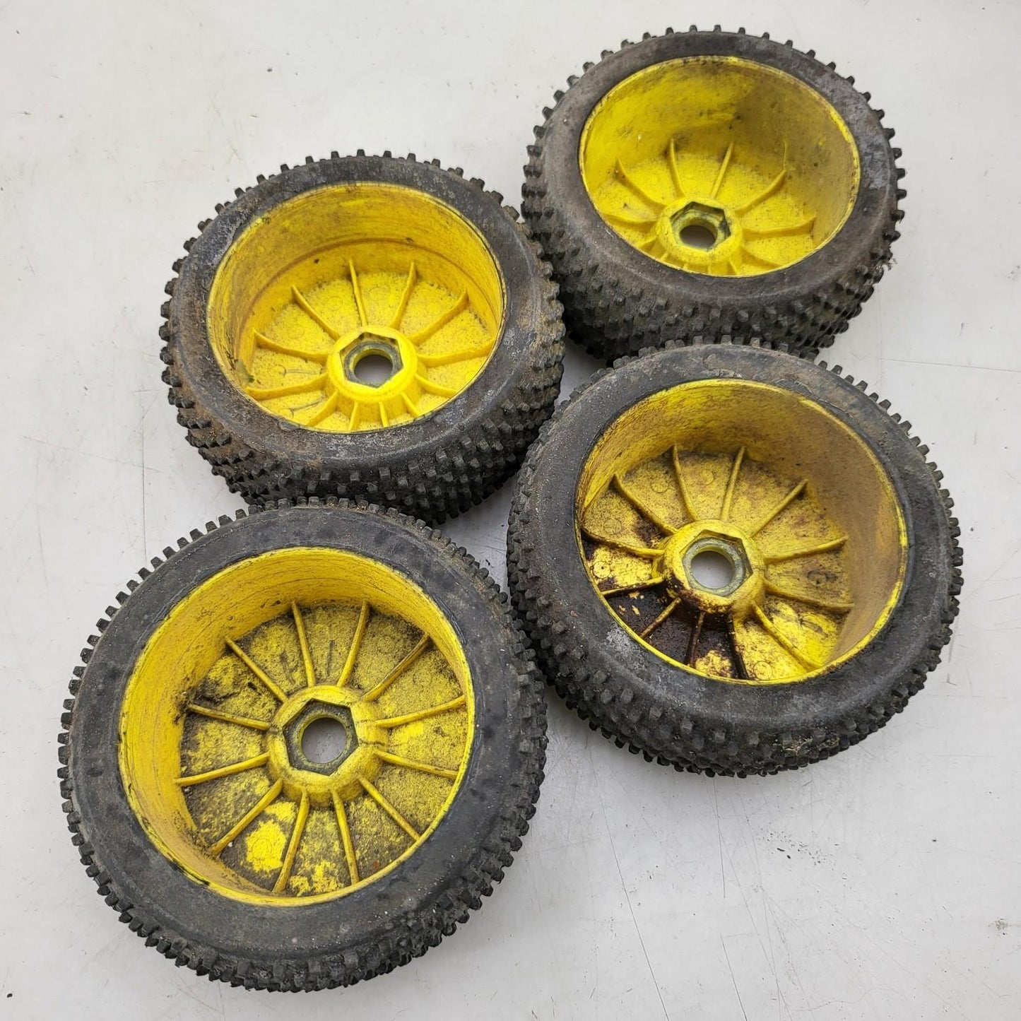 Panther tires on yellow 1/8th buggy wheels , 17mm, x4