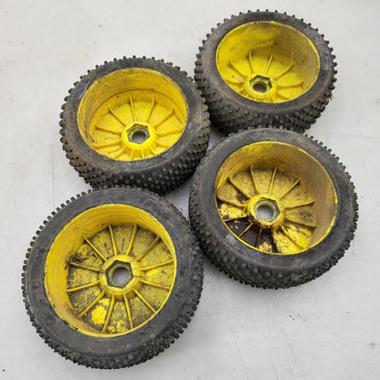 Panther tires on yellow 1/8th buggy wheels , 17mm, x4