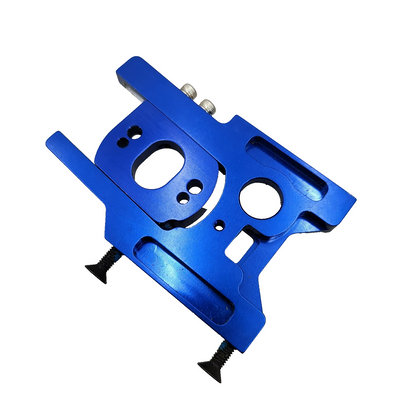 Traxxas XO-1 motor mount with hardware, blue aluminum