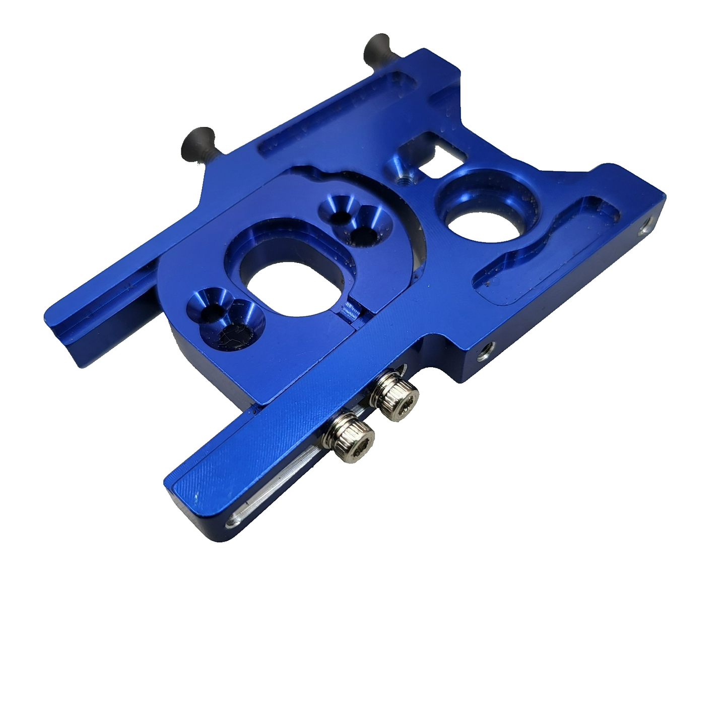 Traxxas XO-1 motor mount with hardware, blue aluminum
