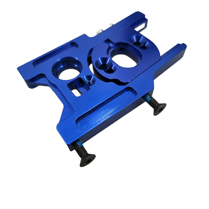 Traxxas XO-1 motor mount with hardware, blue aluminum