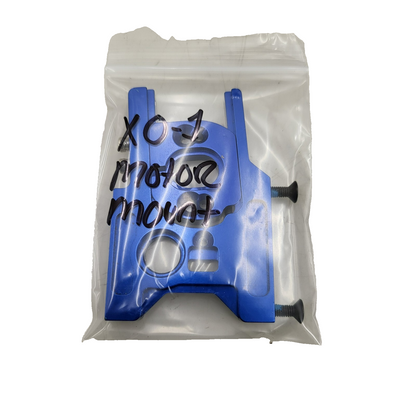 Traxxas XO-1 motor mount with hardware, blue aluminum