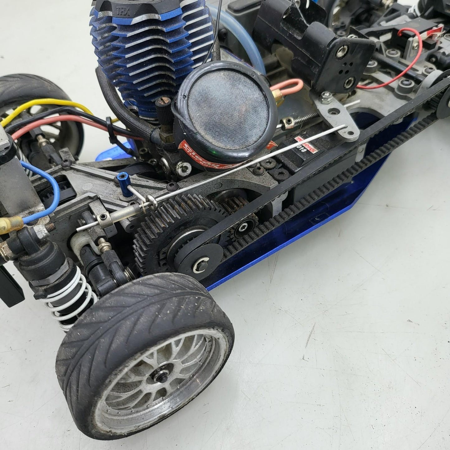 Traxxas vintage nitro 4-Tec, untested, rolls freely, blue