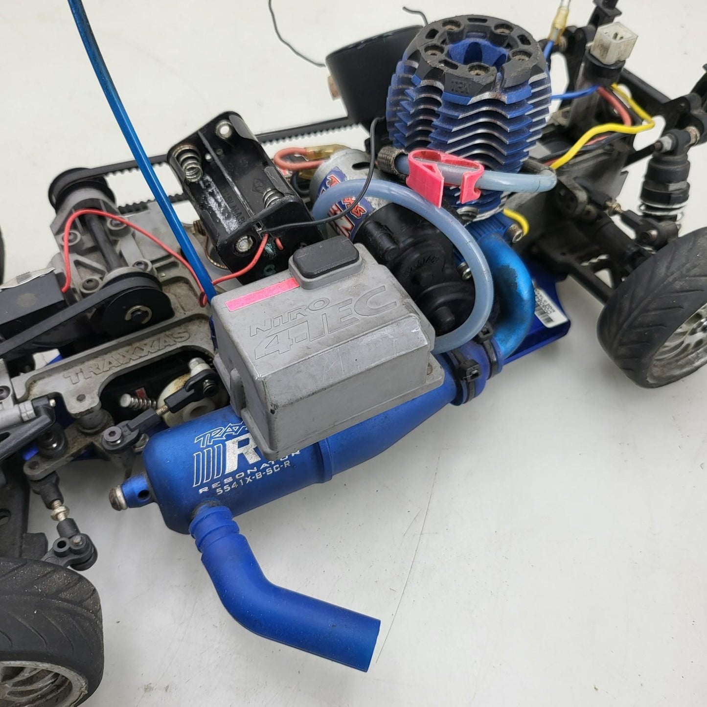 Traxxas vintage nitro 4-Tec, untested, rolls freely, blue