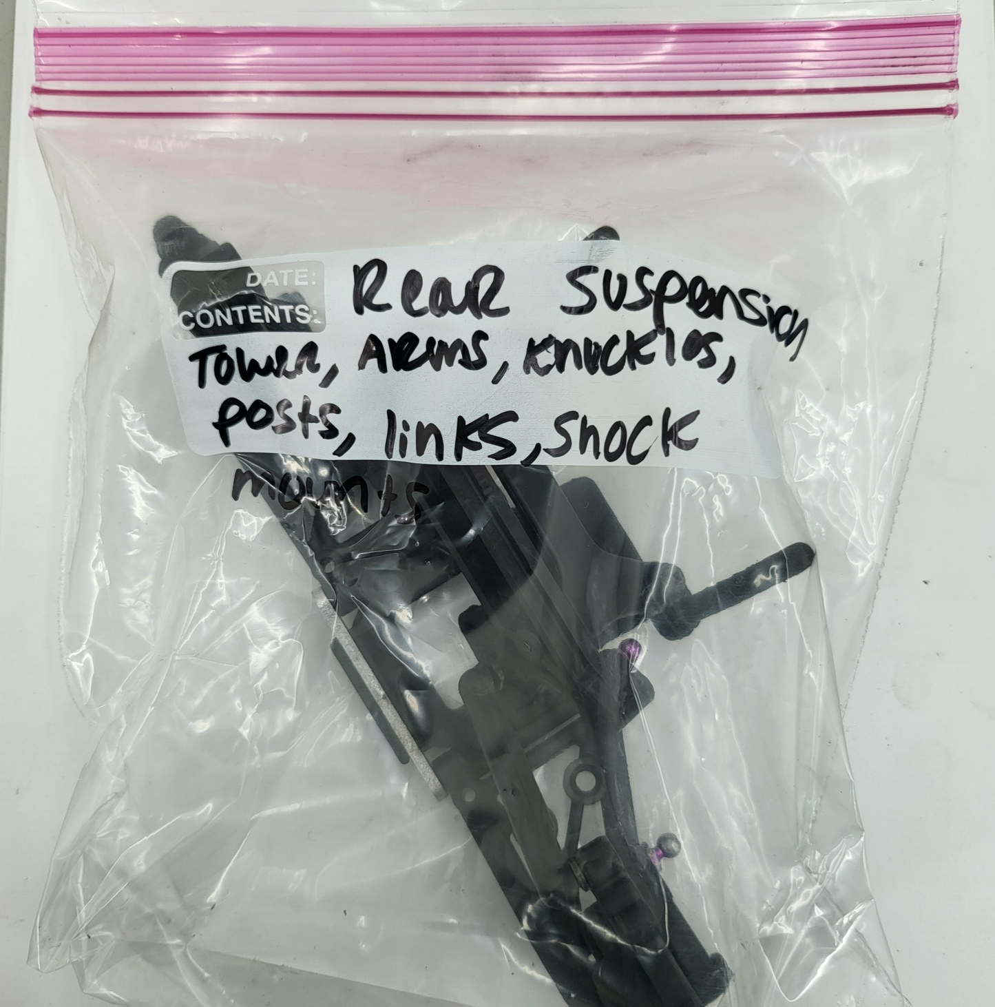 HPI RS4 3 nitro rear suspension clip w/ tower, links, posts, arms, knuckles, etc