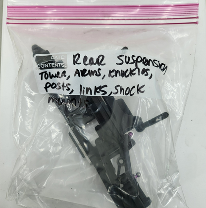 HPI RS4 3 nitro rear suspension clip w/ tower, links, posts, arms, knuckles, etc