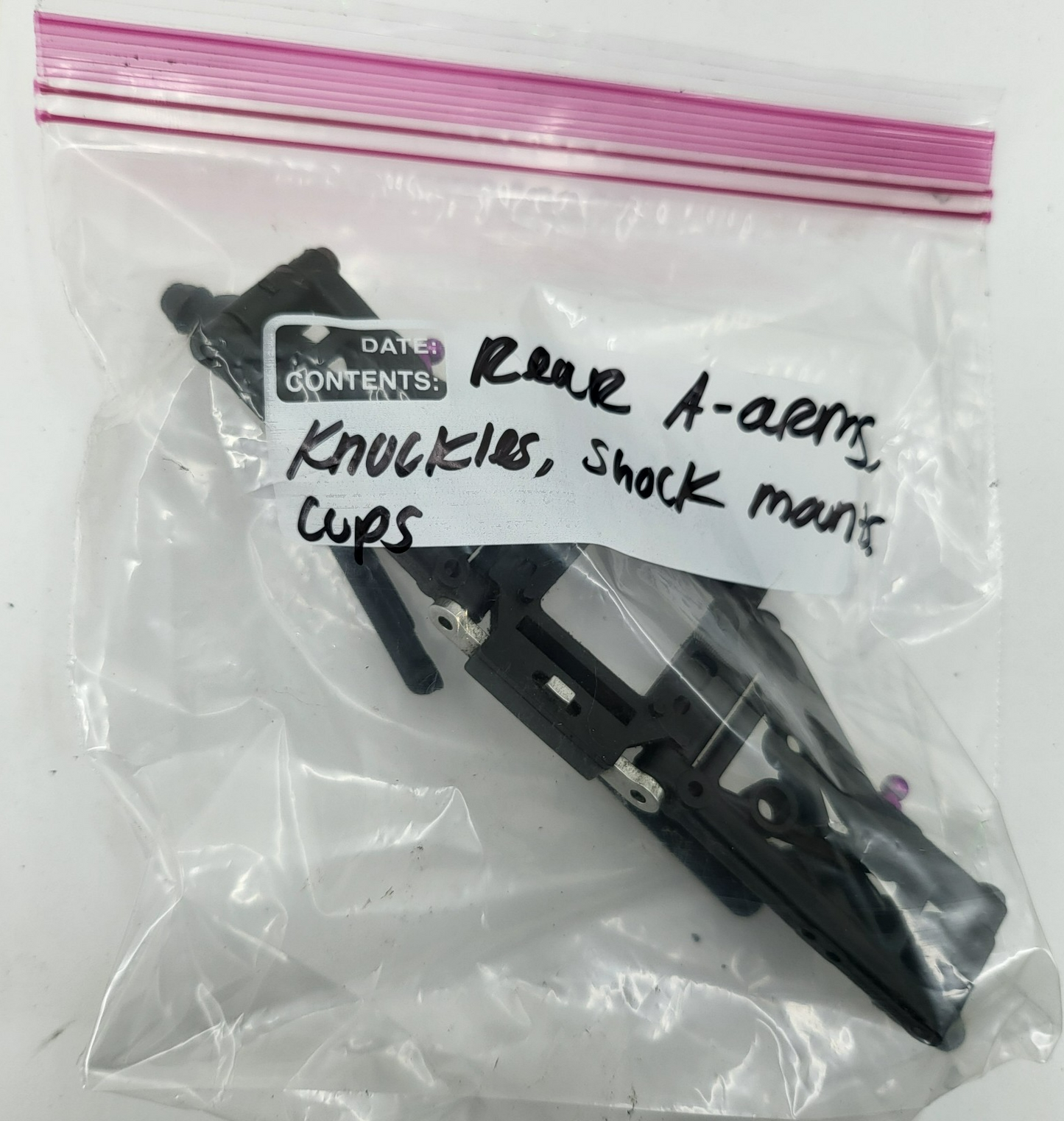HPI RS4 3 nitro rear a-arms, knuckles, shock mounts, cups, hexes, nuts