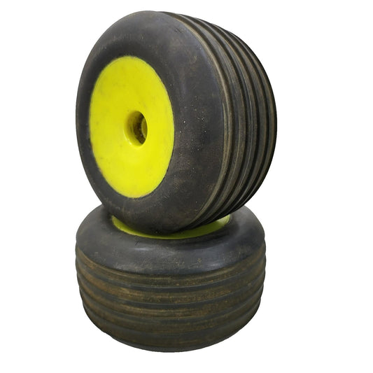Losi 3 rib tires on yellow buggy wheels x2