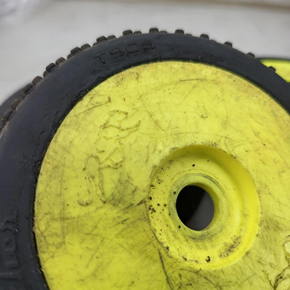 x4 1/8 yellow buggy wheels, team losi and panther, two different treads