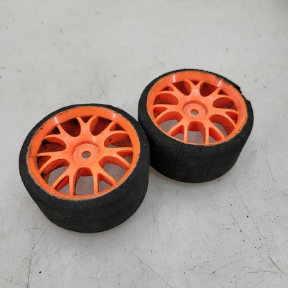 X2 orange multi-spoke wheels 40 shore on foam tires, one foam damaged 1/10
