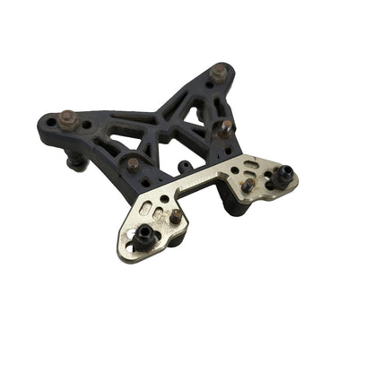 Losi front shock tower #L22-7391, aluminum camber link mount, shock standoffs