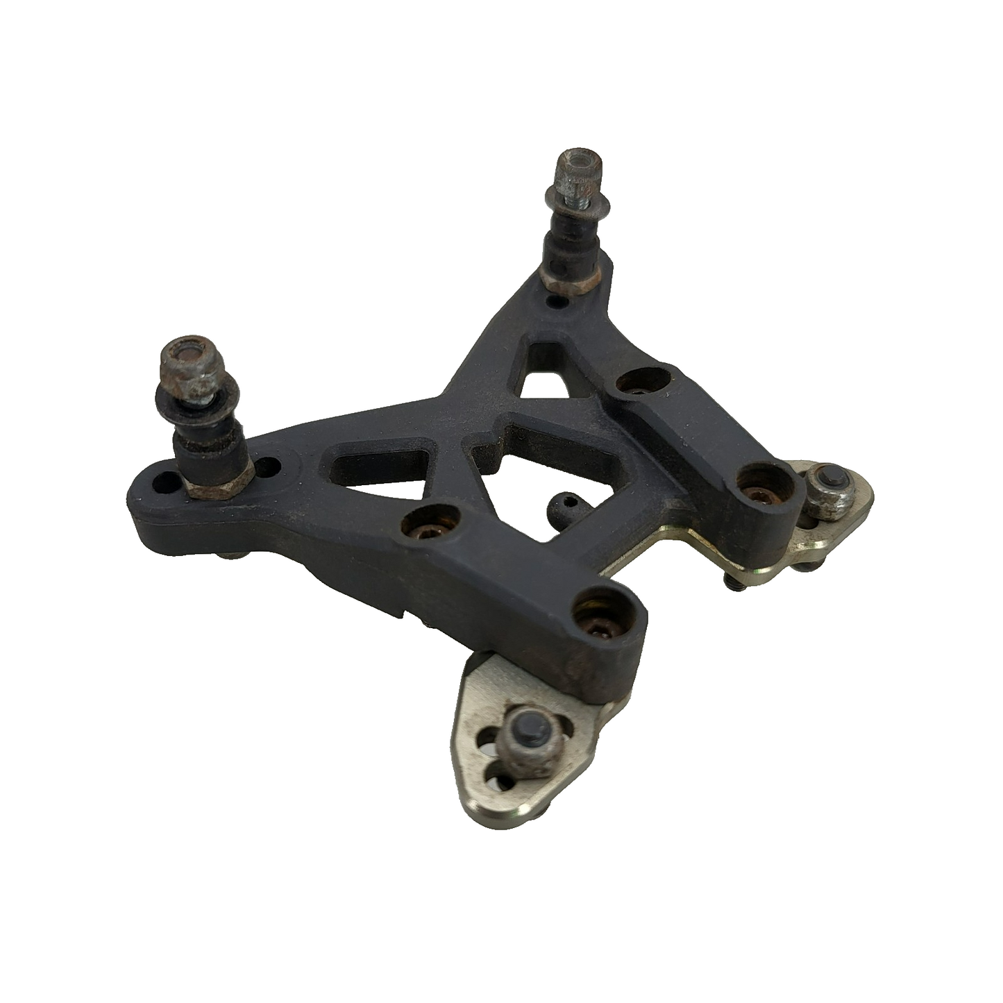 Losi front shock tower #L22-7391, aluminum camber link mount, shock standoffs