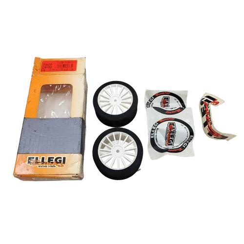 GRP Ellegi Technics white multi spoke wheels on foam tires 1/10 new