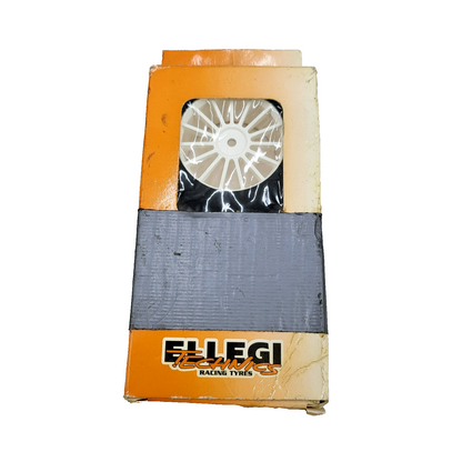 GRP Ellegi Technics white multi spoke wheels on foam tires 1/10 new