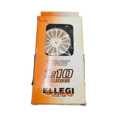 GRP Ellegi Technics white multi spoke wheels on foam tires 1/10 new