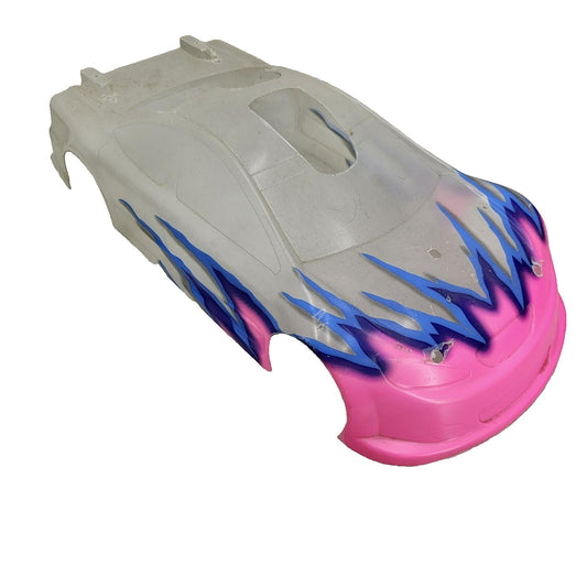 1/10th scale lexan car body pink, blue, very good condition