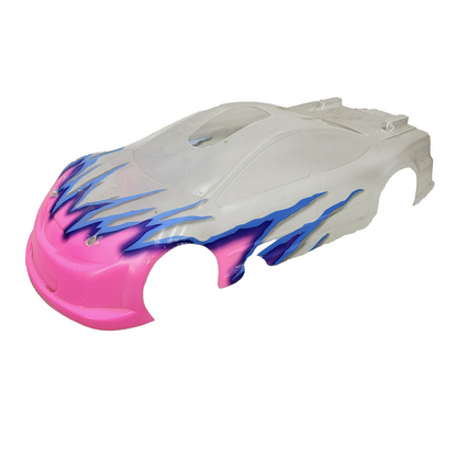 1/10th scale lexan car body pink, blue, very good condition