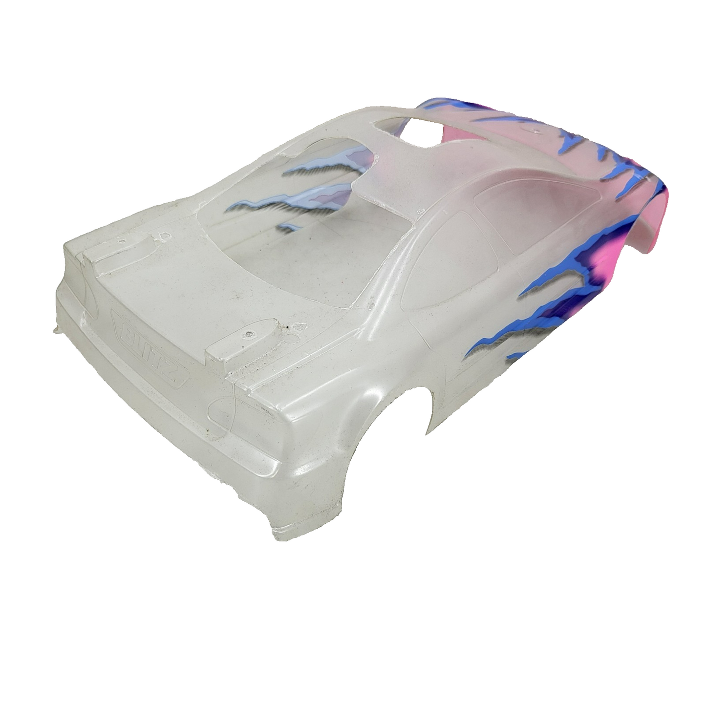 1/10th scale lexan car body pink, blue, very good condition